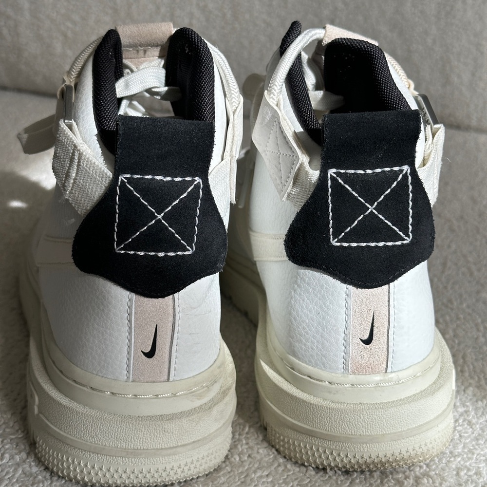 Women’s White and Black High-Top Sneakers - Picture 3 of 7